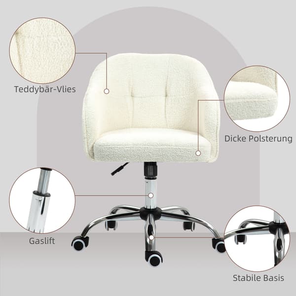 Kontorstol, 56x61x76-86 cm, Creme