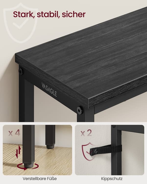Konsolbord 20x80x81,2 cm Grå-Svart stål
