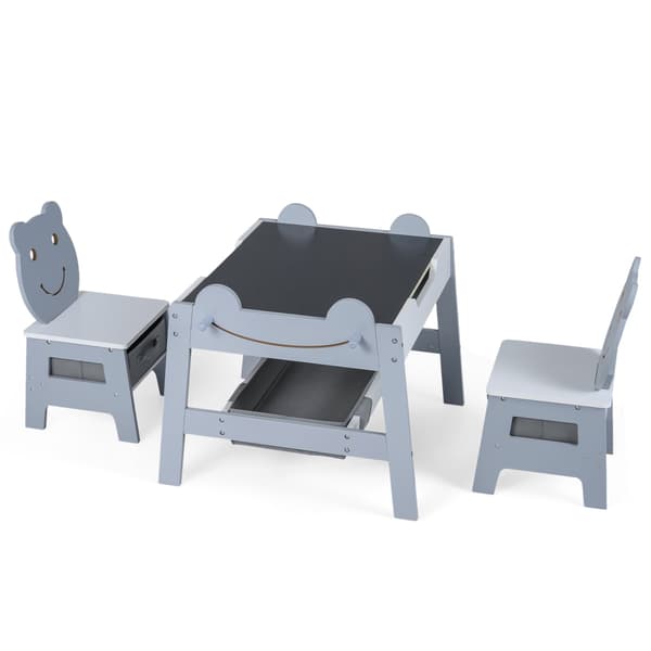 Barnbord och stolar set, 70x61x51 cm, Grå, MDF , Star