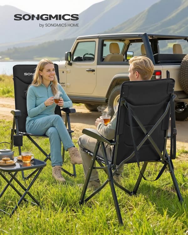 Campingstol 70x60x110 cm Sort Stål
