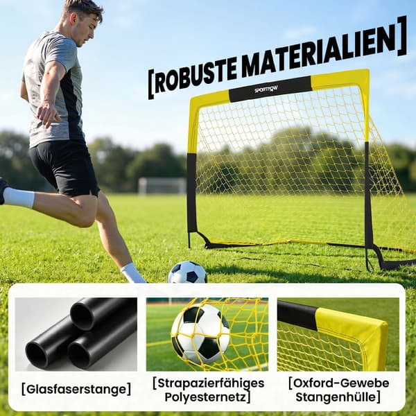 Pop-up fodboldmål 150x110x110 cm gul