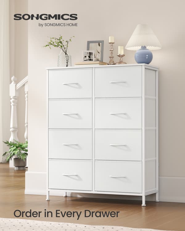 Byrå 76,7x30x95,2 cm Vit Stål MDF Tyg Förvaring