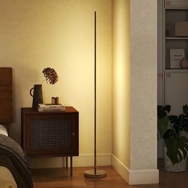 LED-gulvlampe 20x20x150 cm sølv