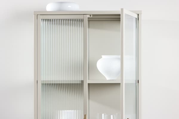 Opbevaringsskab Garis Beige Glas Stål