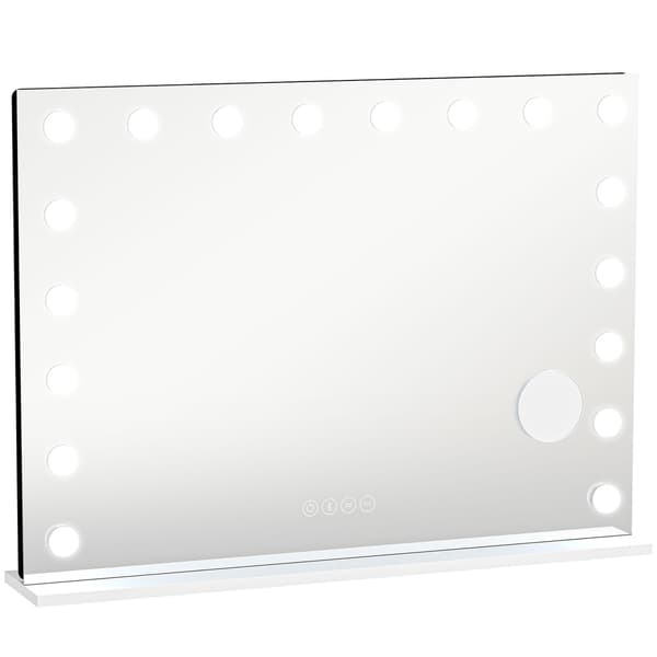 Sminkspegel, 80x14x60 cm, Vit, LED-belysning