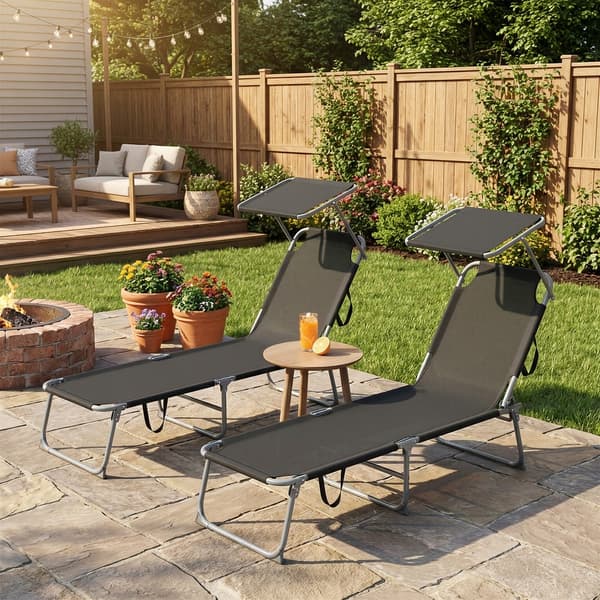 Solstol 189x53x28,5 cm Svart