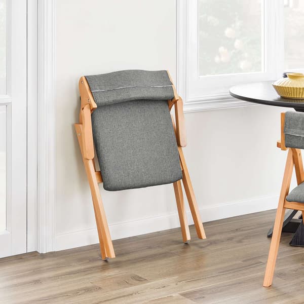 Fällbar matstol 61,5x56x77,6 cm grå, trä