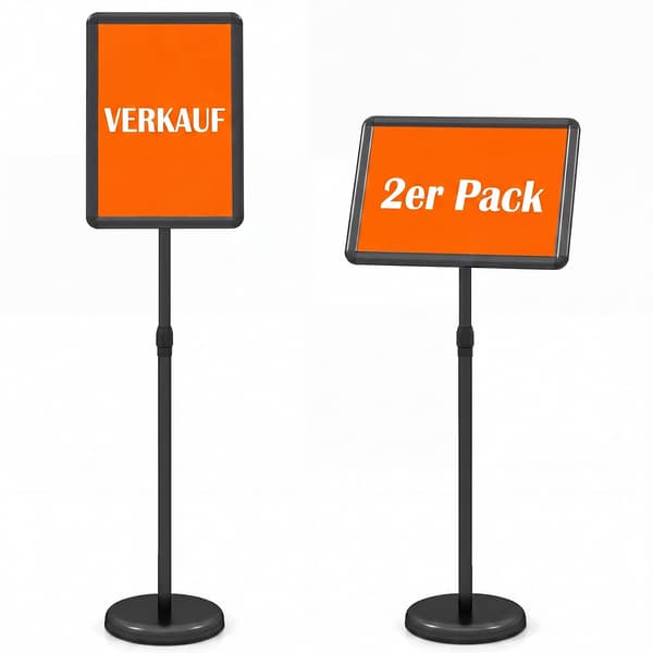 Informationsstander 2 stk 87–137 cm sort