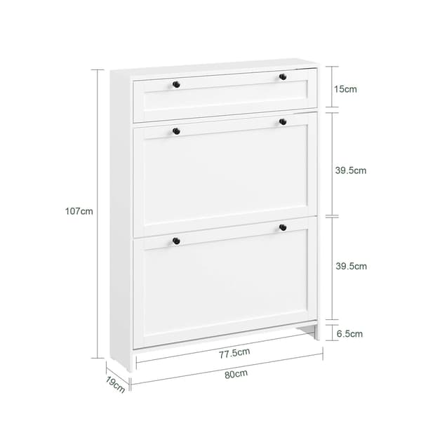 Skoskåp 80x19x107 cm Vit MDF