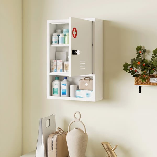 Medicinskåp för väggmontering 40x15x60 cm vitt