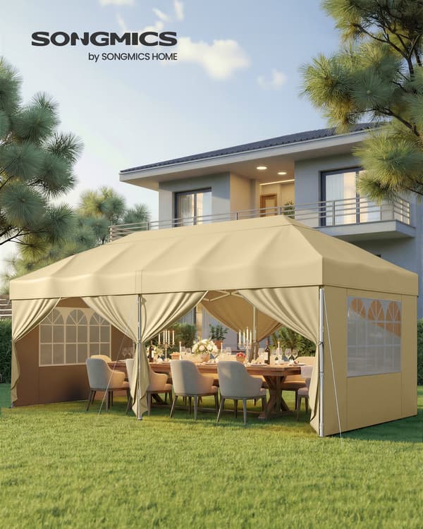 Paviljong 6x3x2,6 m Beige