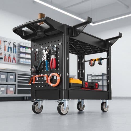 Utilityvogn 2 niveau 101x44x84.5 cm sort