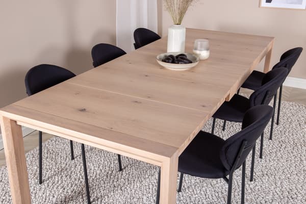 Spisebord og stol sæt 170x250 cm hvid sort
