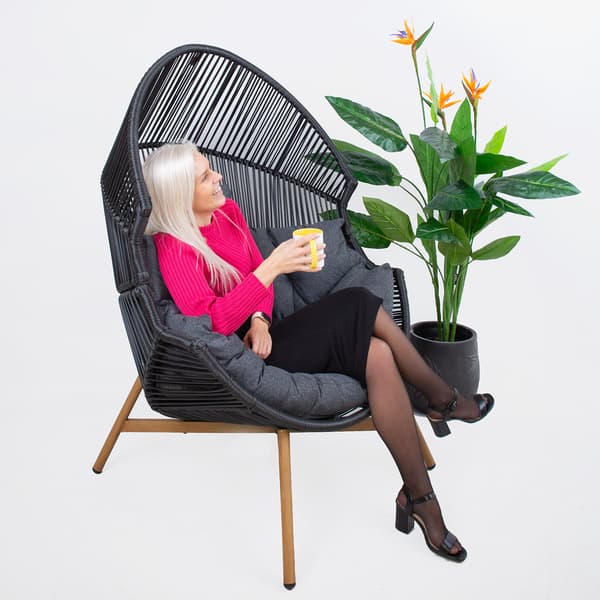 Fritidsstol Helsinki 98x101x142 cm Sort