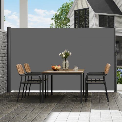Indtrækkelig terrasseafdækning 180x300 cm grå
