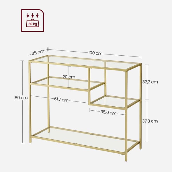 Konsolbord, 100x35x80 cm, Guld