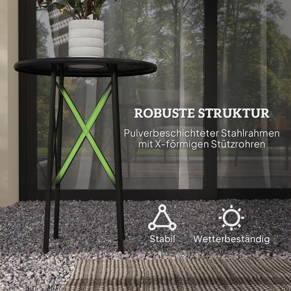 Puutarhapöytä, 40x50 cm, Musta