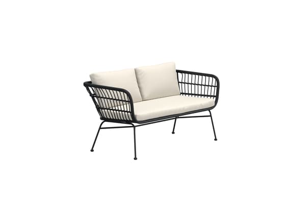 Lounge Sofa Isola 120x52 cm Sort, rattan