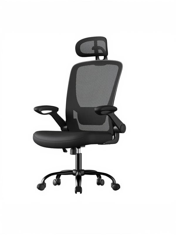 Kontorstol 64x64x115 cm Sort, ergonomisk