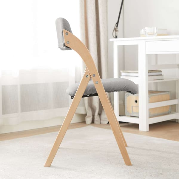 Sammenklappelige spisebordsstole, 47,5x59x77 cm, lysegrå, træ