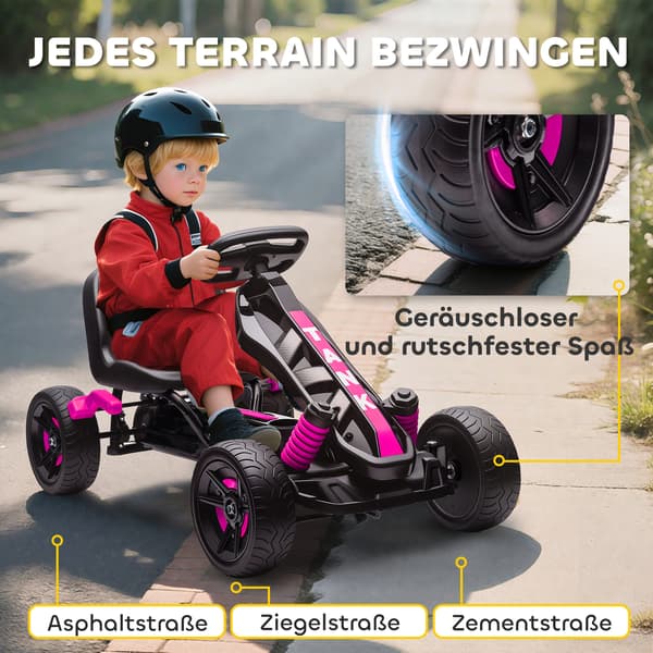 Pedal Go-Kart för barn 100x59x60,5 cm rosa