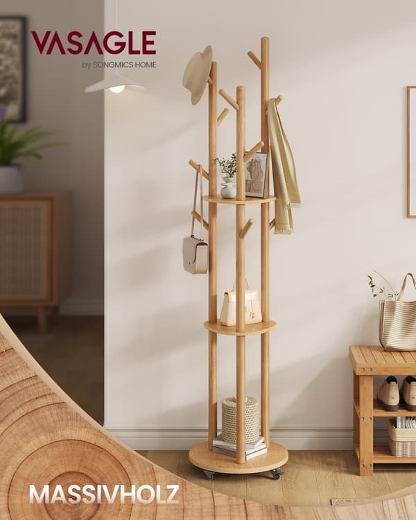 Tøjstativ 40x175 cm Beige Træ
