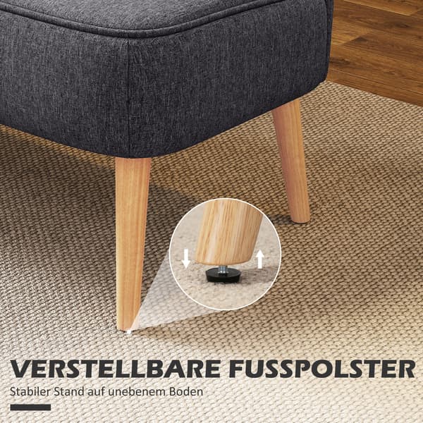 Sofa, 117x56,5x77 cm, mørkegrå, træ