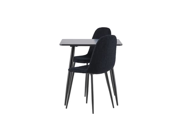 Spisebordssæt Polar 75x75 cm Sort