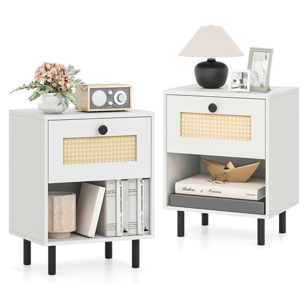 Natskabe 2 stk 40x30x52 cm hvide/sorte
