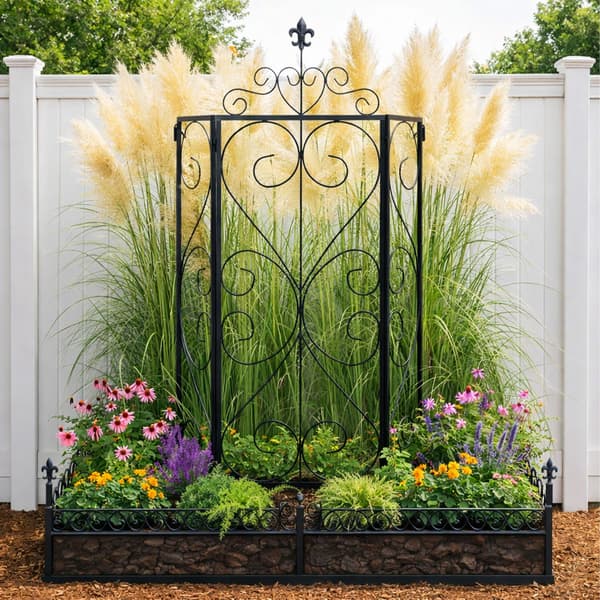 Trellis Set 122x40x20 cm Svart Stål, Kodustaar