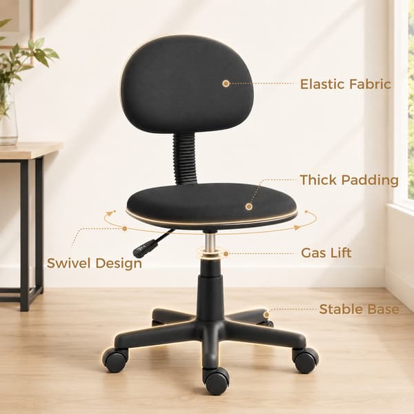Skrivebordsstol 43x48x75–87 cm sort