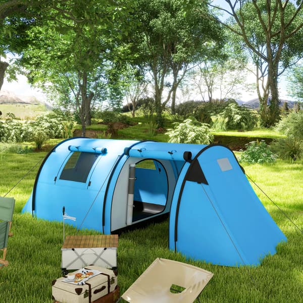 Campingtält 470x220x150 cm Blå Polyester
