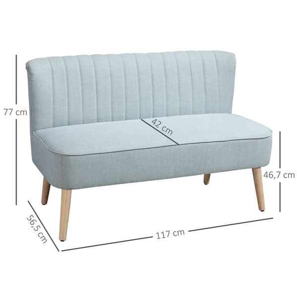 Soffa, 117x56.5x77 cm, Grön, tygklädsel