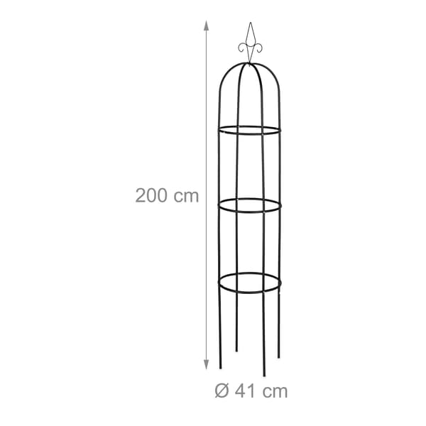 Trädgårdsobelisk 200x41 cm Svart Stål, Kodustaar