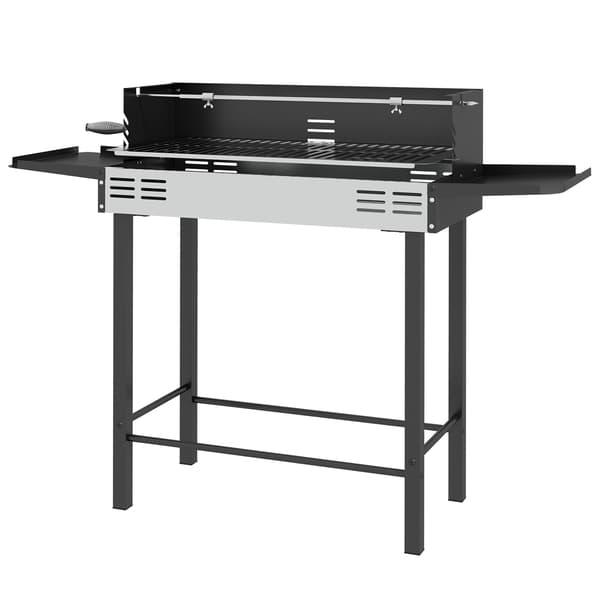 Kulgrill, 118x32x90 cm, Sort, Rustfrit Stål