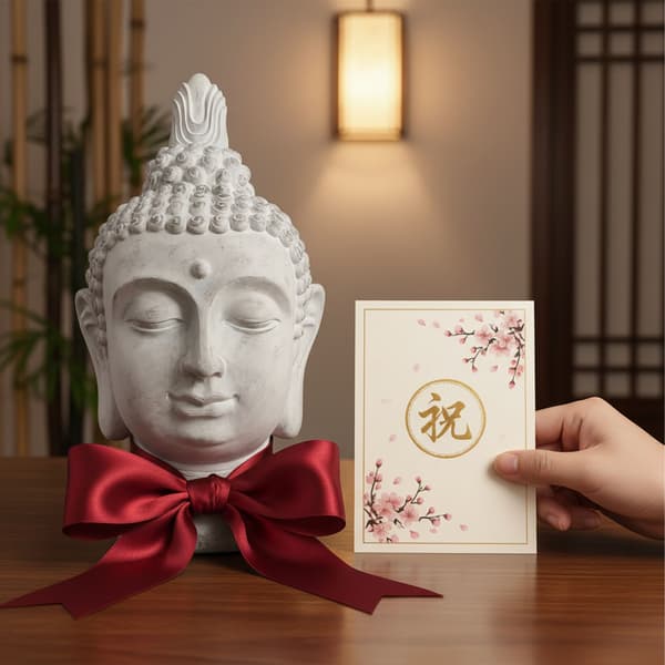 Buddha hoved statue, 78 cm, beige, Kodustaar