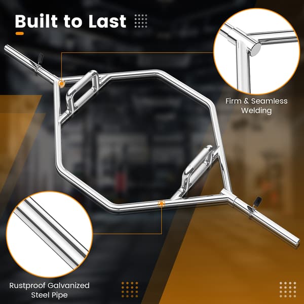 Hex Barbell Trap Bar, 142x62x13 cm, sølv, stål