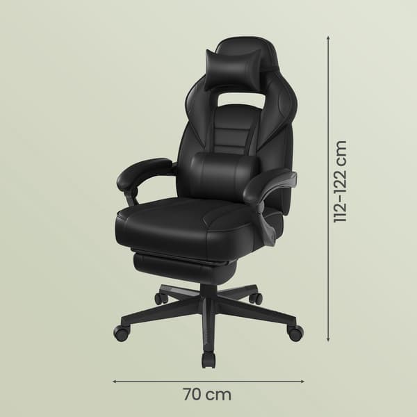Gamingstol 70x70x112 cm Sort
