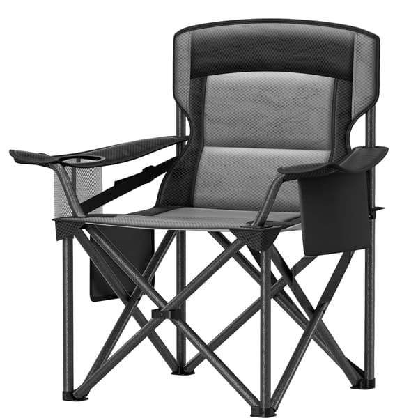 Campingstol, 63,1x95,1x99,6 cm, Sort, Sammenklappelig