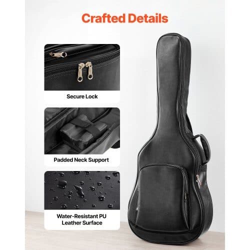 Hardcase til akustisk guitar 119,5x41 cm sort