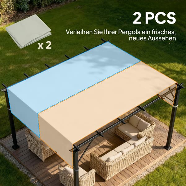 Erstatningsdug til pergola 300x300 cm, lysegrå, polyester