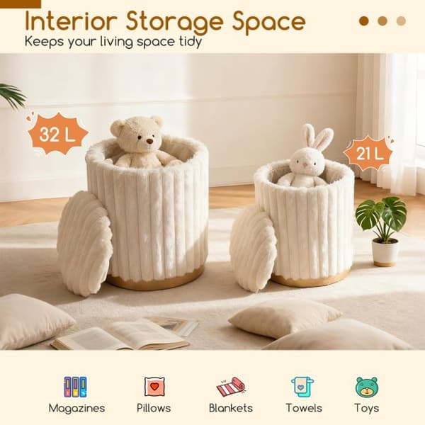 Ottoman-set, 36x45 cm, Beige, Förvaring , Star