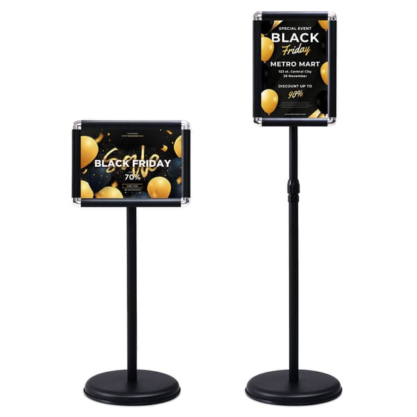 Menu Display Stande 2 stk justerbar højde 83-130 cm Ø28 cm sort