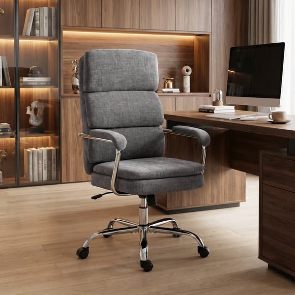 Kontorstol 65x72,5x110-118 cm grå/sølv