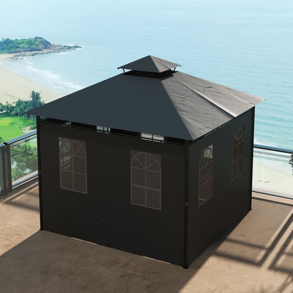 Havepavillon, 295x295x285 cm, Mørkegrå