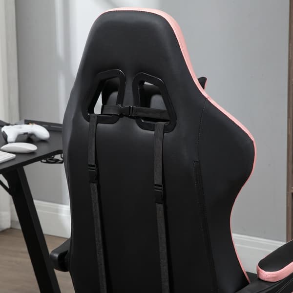 Kontorstol Gaming Stol 65x65x121 cm Pink og Sort Kunstlæder