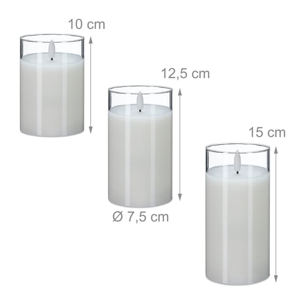 LED-kynttiläsetti, 3 kpl, liekitön, aito vahapinta, Kodustaar