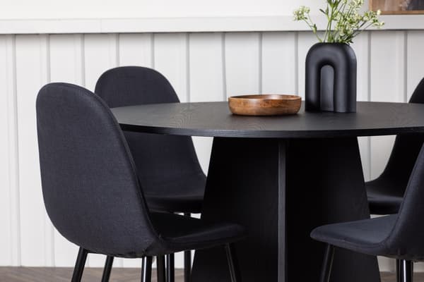 Spisebord og stol sæt Bootcut og Polar 110 cm sort