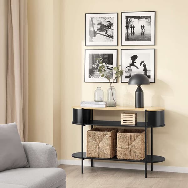 Konsolbord, FSB102-SCH, 110x39x76 cm, Træ og Sort