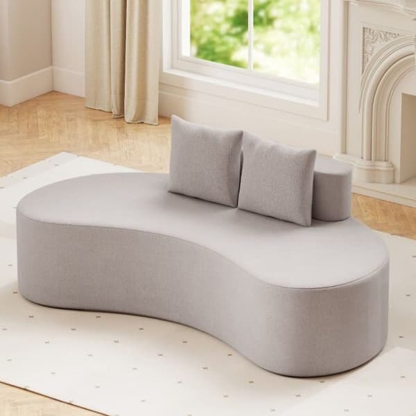 Sofa, Buet polstret sofa med 2 puder, 199,4x96,5x68,6 cm, grå, polyesterstof